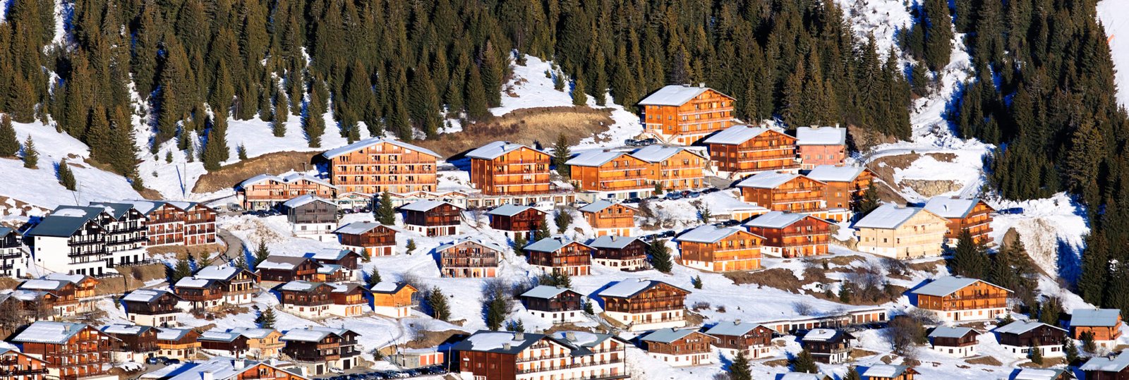 famous mountain village in winter in France